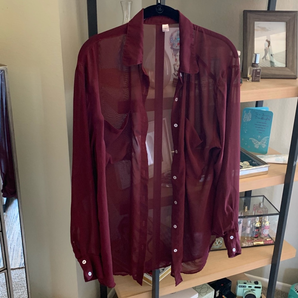 American Apparel Oversized Sheer Chiffon Top